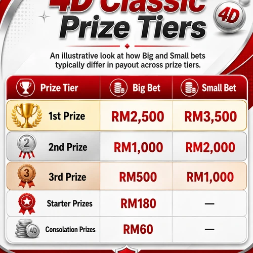 Illustrative 4D Classic prize tiers graphic